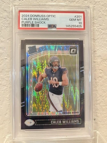 2024 Panini Donruss Optic Caleb Williams #201 Purple Shock Prizm (RC)