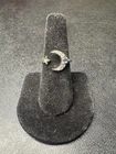 VINTAGE Sterling Silver 925 Moon Star Band Ring Celestial Jewelry Size Fixed