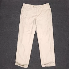 Zanella Wool Dress Pants Mens 38 Beige Todd Trousers Made In Italy Flat Front
