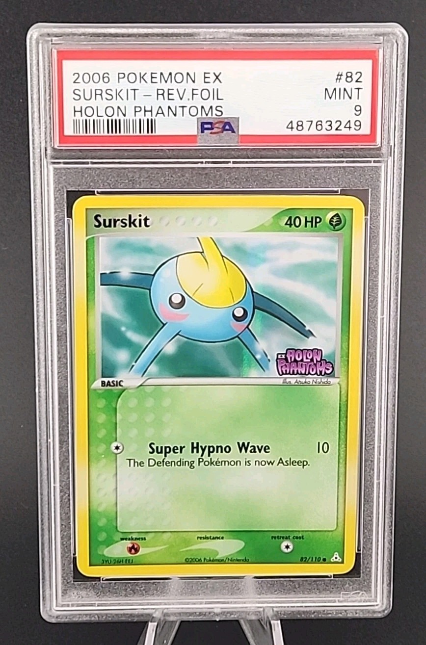 PSA 9 Mint 2006 Pokemon Ex Holon Phantoms Surskit Reverse Holo Foil #82