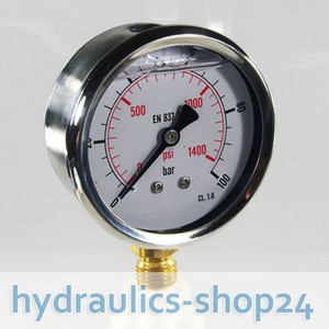 Glyzerin Manometer 63mm -1-+3 BAR Mit Radialem Anschluss VM63RL1/4