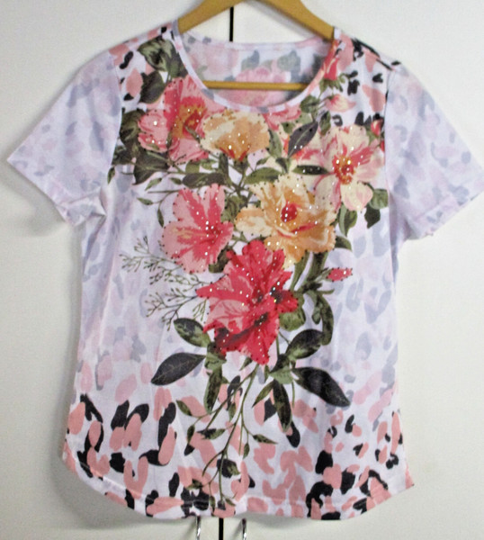 Millers Ladies T-Shirt Style Top, Multicoloured Floral Print - Size 8-10