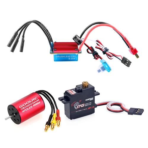 GoolRC S2435 4500KV Brushless Motor 25A  w/2.2Kg Servo for 1/18  Truck V2R1