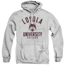 Loyola Adult Pullover Hoodie One Color Logo, Athletic Heather, S-3XL