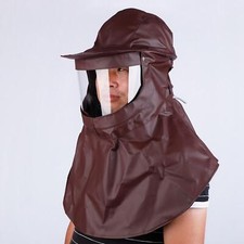 Cappuccio per sabbiatura antispruzzo con lente grande a prova di olio per