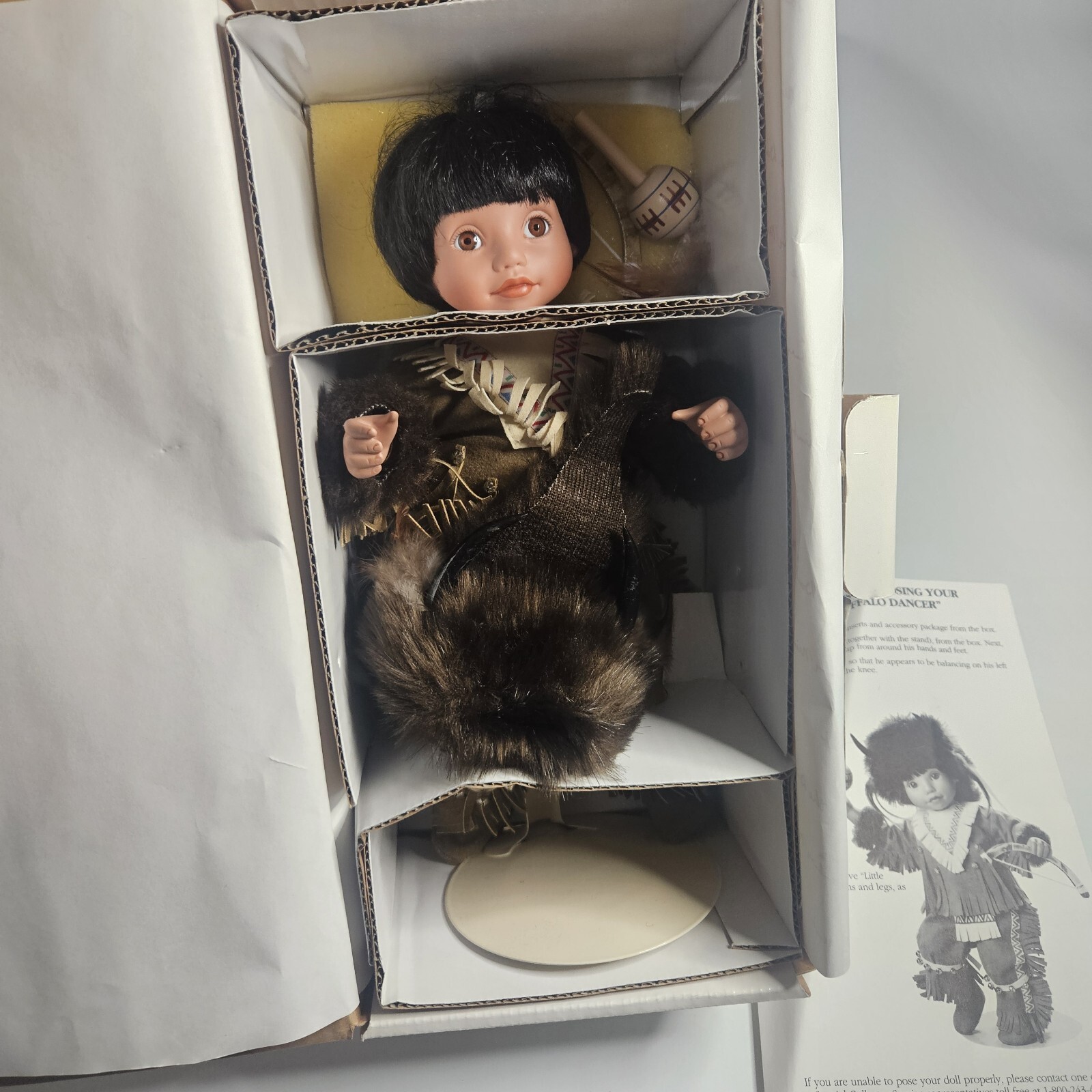 Danbury Vintage Little Buffalo Dancer Native American Doll By Elke Hutchens