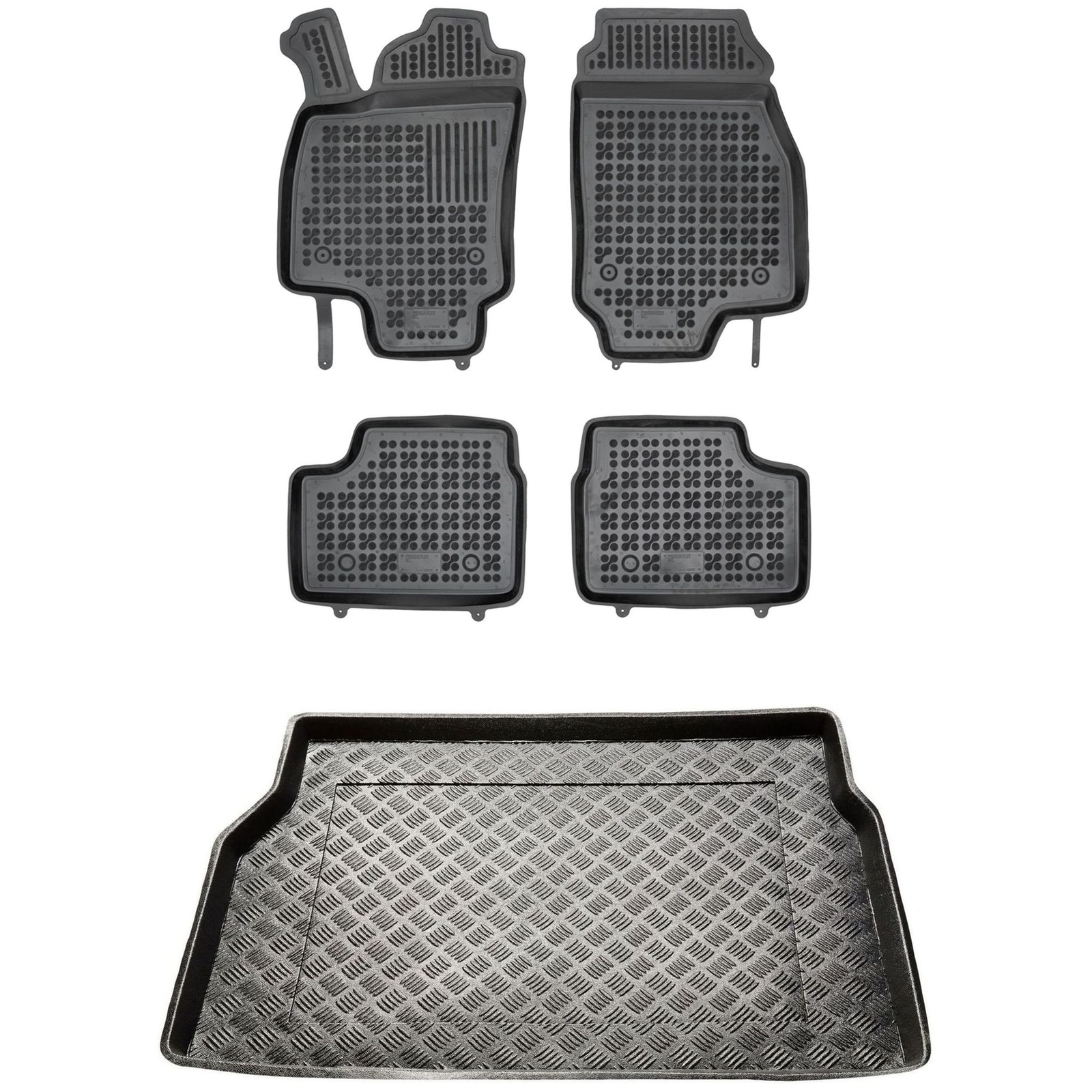 Jeu de tapis de coffre en PE et sol noir pour Opel ASTRA III H 3 ou 5 portes