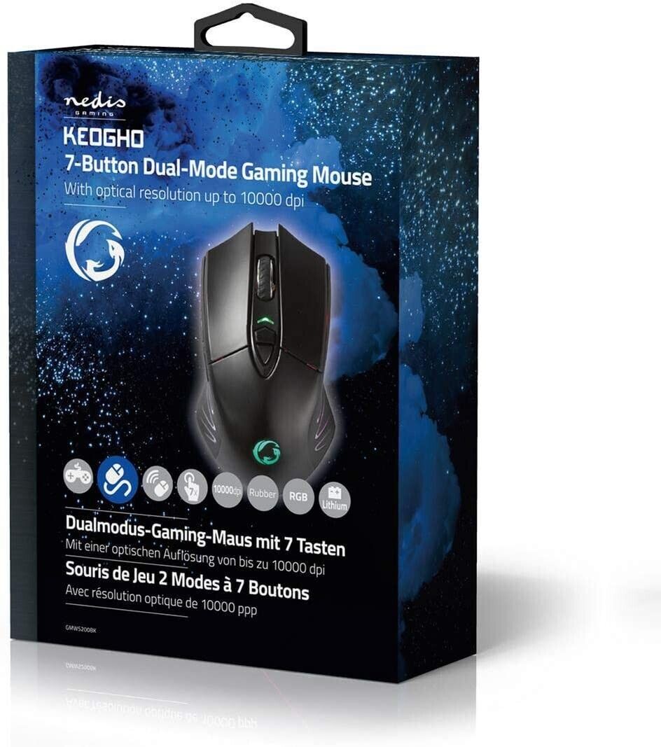 Gaming Maus Dual RGB Wireless Kabelgebunden Mouse Einstellbar bis 10 000 DPI