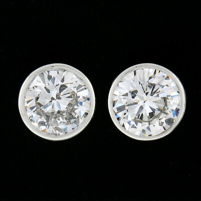 NEU 14k Weißgold 0,59ctw Runde Brillant Einfassung Klassische Diamant Ohrstecker