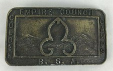 Vintage 1970's Empire Council Golden Camps Boy Scouts BSA Belt Buckle