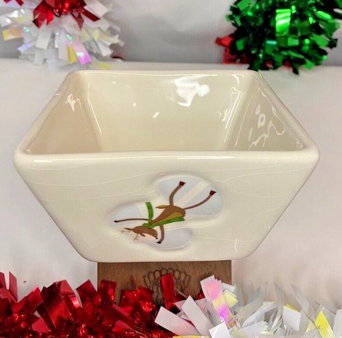 St Nicholas Square REINDEER GAMES Square Ceramic Christmas Snack Bowl - Picture 2 of 6