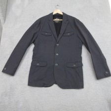 Express Blazer Jacket Men L Large BLack Cotton Modern Tailored Casual Versatile