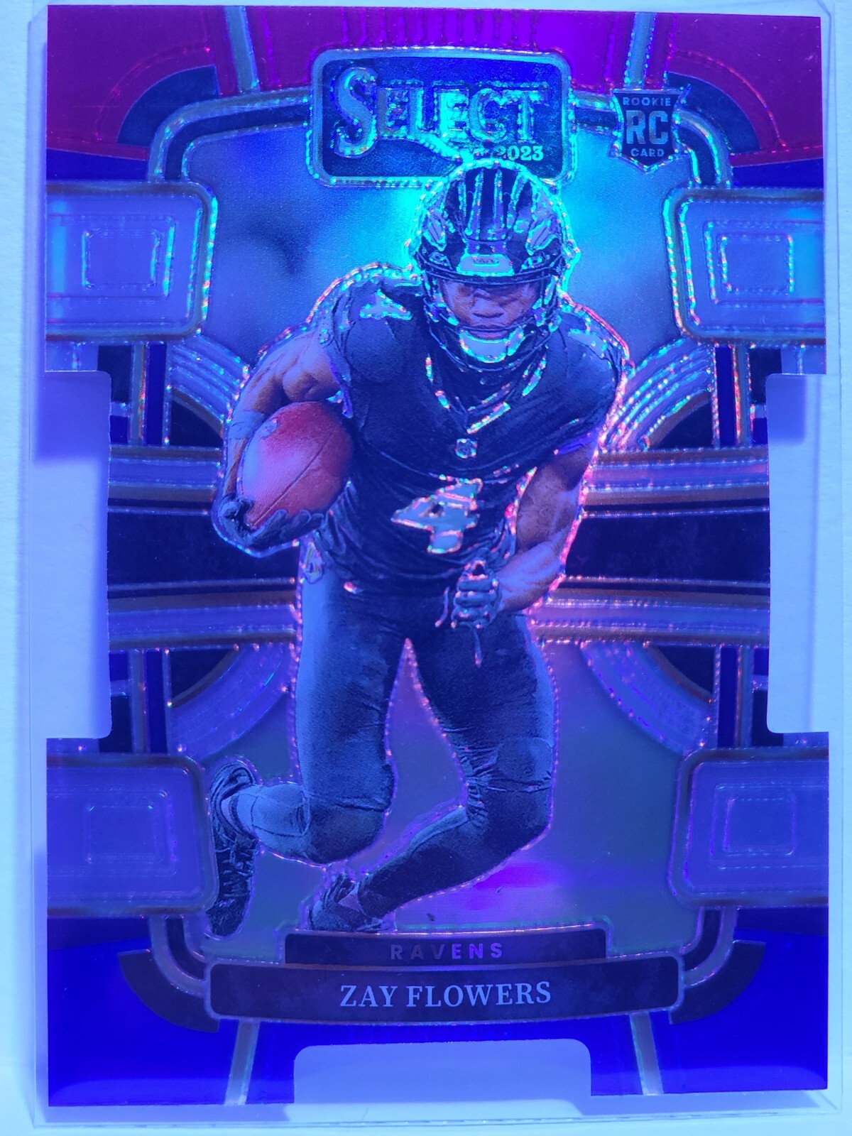 2023 Select Zay Flowers Red Blue Prizm Concourse Die-Cut #8 RC Baltimore Ravens