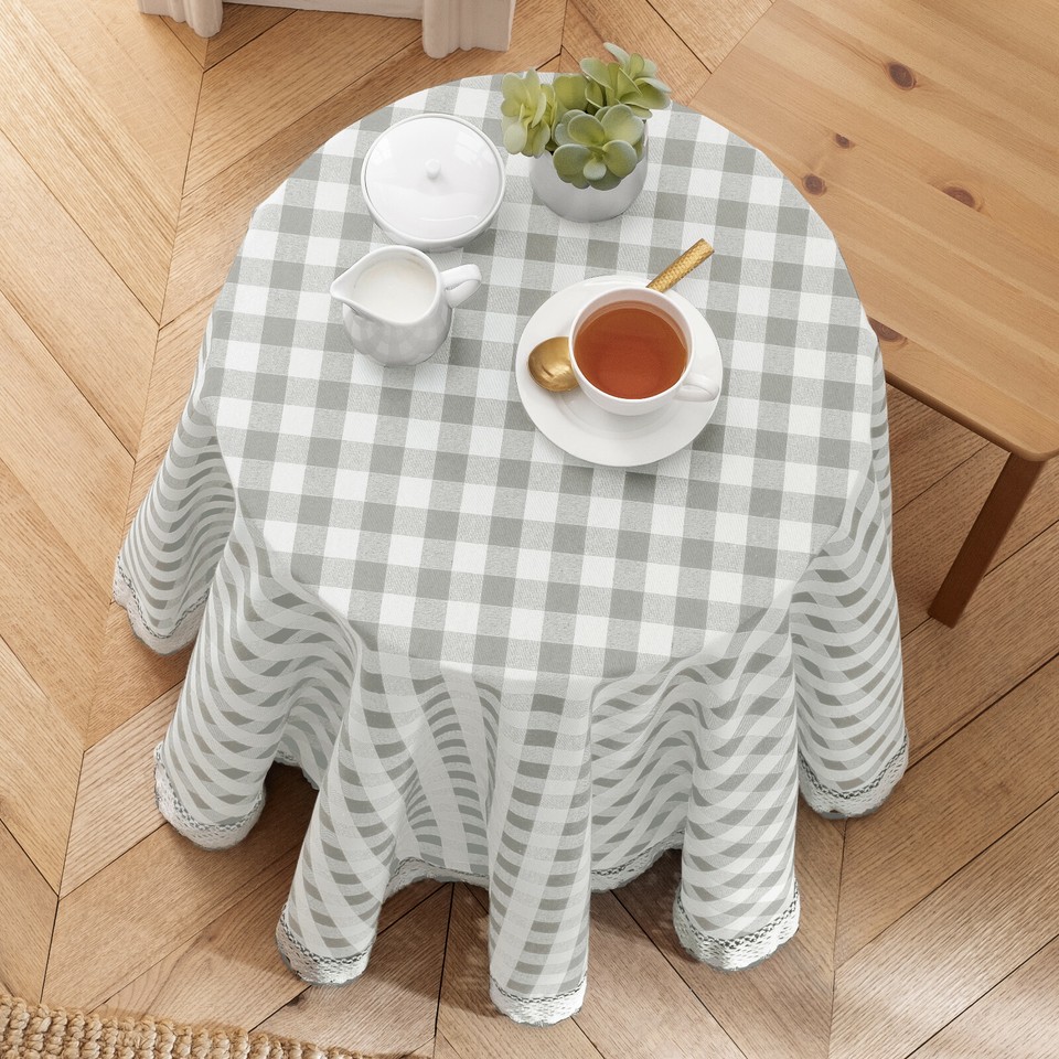 Kate Aurora Country Farmhouse Plaid Tablecloth – Spill Proof, Stain Proof, Assorted Sizes & Colors