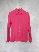 AQUASCUTUM BLOUSE MEDIUM.  APPROX 12, PINK STRETCH COLLARED LONG SLEEVES