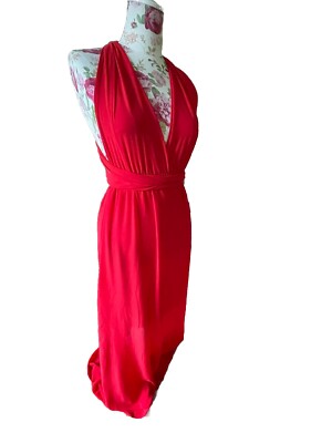 Oh My Juliet Red Deep Plunge Backless Multiway red chiffon gown Prom Dress  XS | eBay
