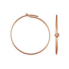 14K Rose Gold Filled Beading Hoop Earring Rose Gold Filled Round Ear Wires