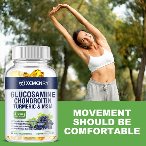 Glucosamina condroitina cúrcuma y MSM 2100 mg - soporte articular de triple fuerza - Imagen 5 de 8