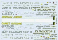 Slixx 1941 Comet Cyclone 65 Comet/Eliminator I/II F/C 1/25 waterslide Drag decal