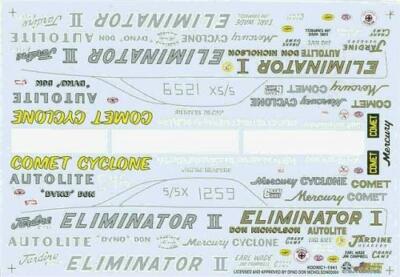 Slixx 1941 Comet Cyclone 65 Comet/Eliminator I/II F/C 1/25 waterslide Drag decal