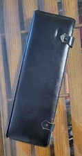 RARE Vintage Herz Men's Black Leather Travel Tie Holder Case