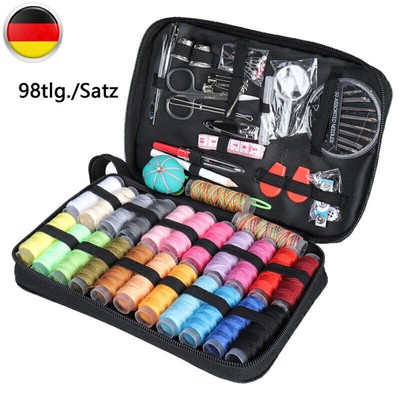 98PCS Mix Farbe Nähmaschine Gewinde Set Spool Bobbin Kit Nähmaschine Reel