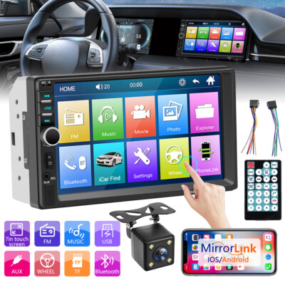 7INCH Car Stereo Radio IOS/Android Mirror Link Touch Screen MP5 Player+Camera