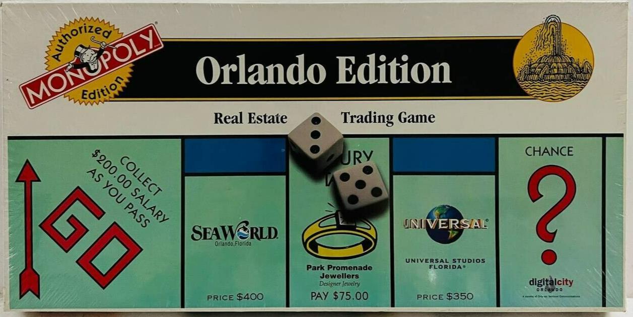 Vintage Monopoly Orlando The World's Playground Edition Game 1997 New Sealed