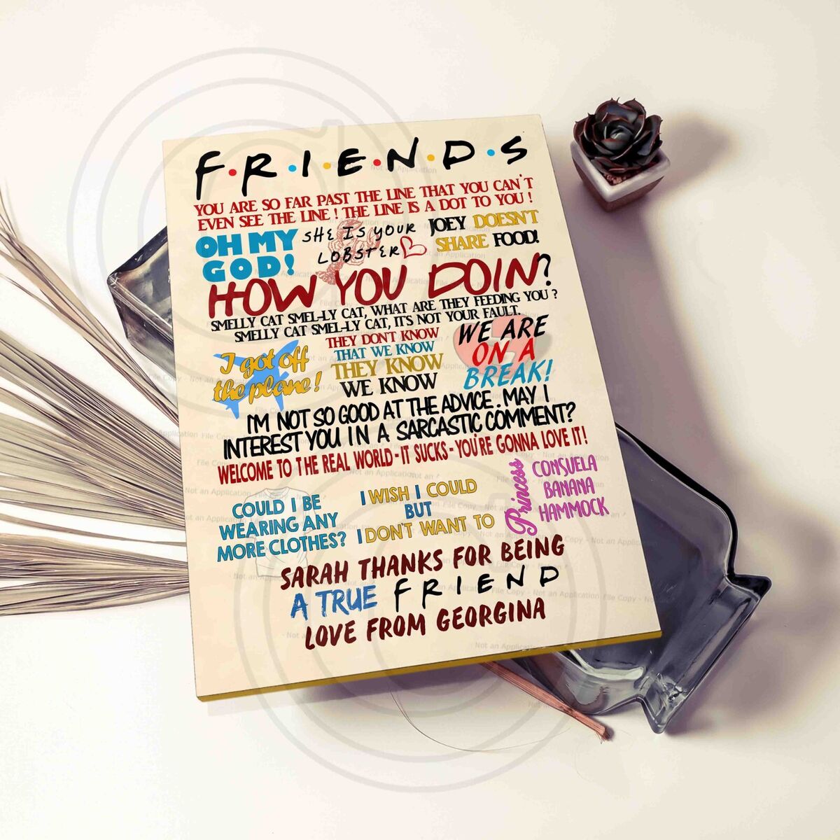 Personalised Friends TV Show Quotes ,Friendship, Friends Gift, Birthday,  Plaque