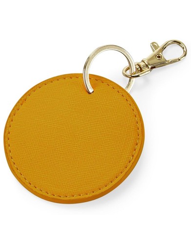 PU Leather Circular Key Clip Keyring Unisex Bag Charm in 9 Colours 7 cm - Picture 4 of 10