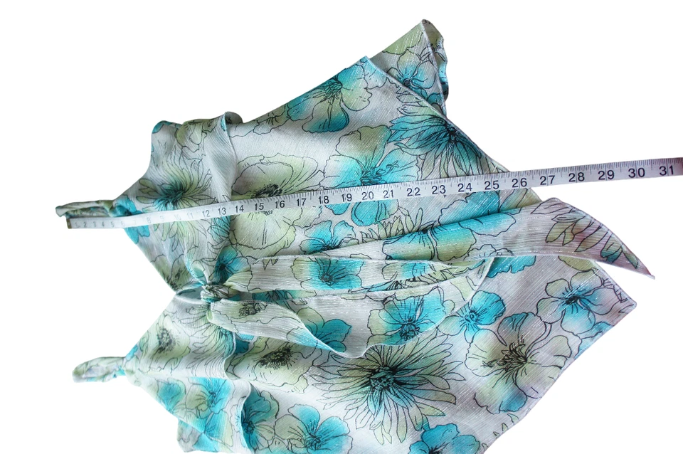 Marks and Spencer Floaty Hanky 无袖上衣英国 16 美国 14 领带正面花卉 — 第 2/4 张图片