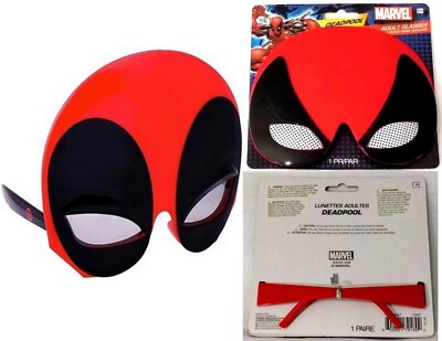 Marvel DEADPOOL Adult Shades Halloween Sunglasses Half Mask Costume Masquerade