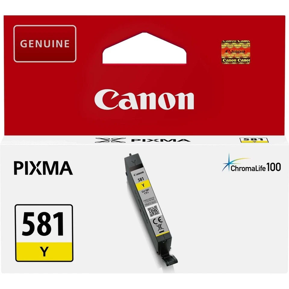 Canon CLI-581 Cartouche d'encre Jaune authentique (TVA incluse) - Photo 1/1