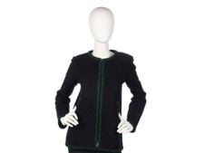 Chanel Navy Blue Wool Zipped Jacket Coat Size 36 4 ~ Perfect For Layering!