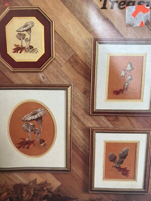 Mushroom Pattern This is Woodland Treasures Annie Designs cross stitch Retro Mcm