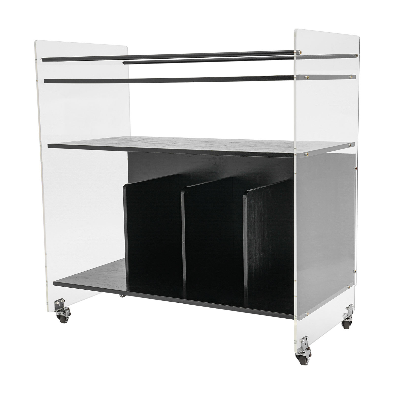 Modern Bamboo Acrylic Rectangle End Side Table