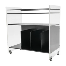 Acrylic End Table,Rectangle Side Table, Bamboo Acrylic Modern End Table