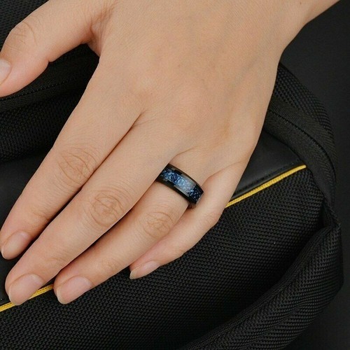 The Vampire Diaries Elena/Damon Blue Sapphire, Black Onyx, Tungsten Plated Ring - Picture 49 of 85