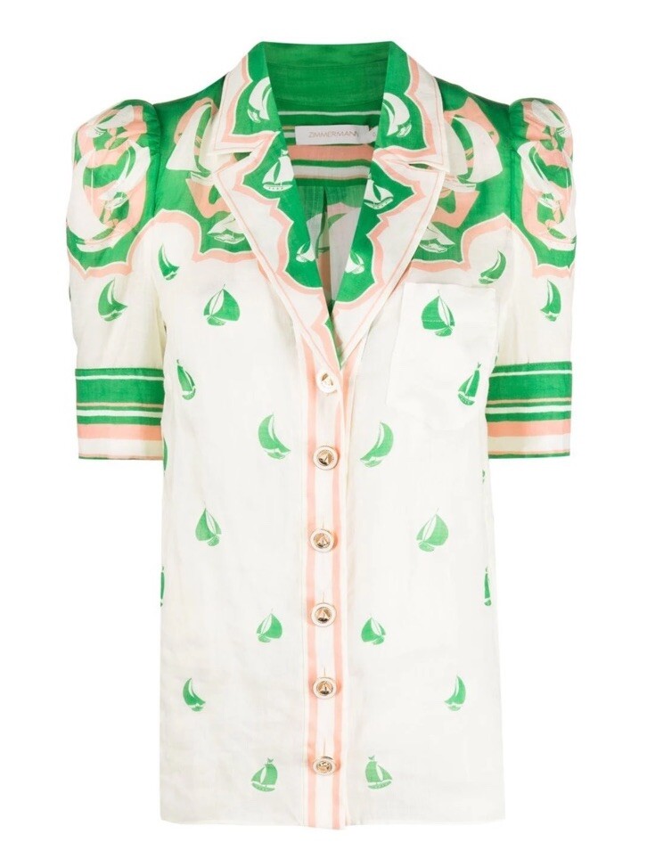 Tシャツ・カットソー ZIMMERMANN PRINTED TOP ZIMMERMANN Printed linen-jersey T-shirt | THE OUTNET
