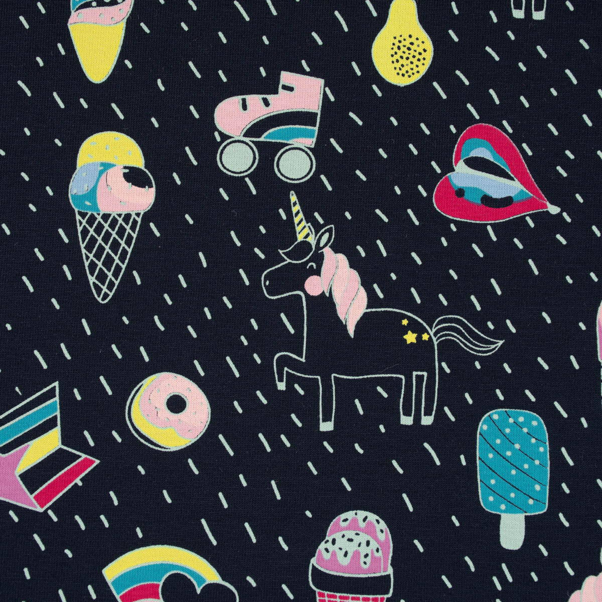 Jersey Stoff Patchworkstoff Einhorn Baumwolljersey UNICORN PARTY