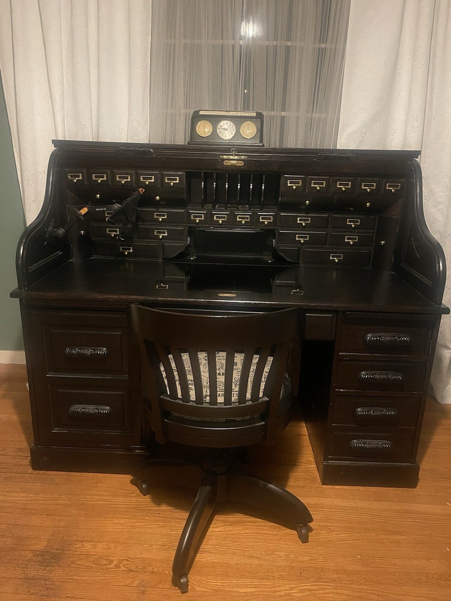 Winners Only Vintage Roll Top Desk and Chair | eBay