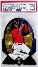 2020 Topps Chrome Ben Baller Ronald Acuna Jr Diamond Die-Cut Gold SP #/50 PSA 9
