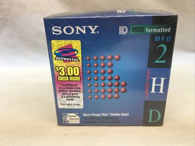 10-Pack SONY 3.5'' Micro Floppy Disk/Double Sided 1.44MB 10MFD-2HD IBM Formatted