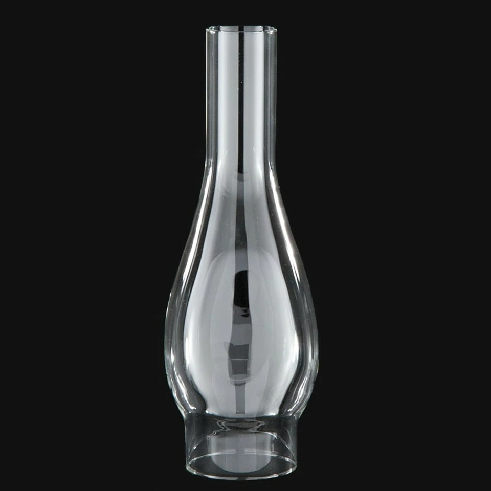 Clear Glass Lamp Chimney Oval Replacement Hurricane Globe 2.5 Base x 10 inch H - Image 2 of 4