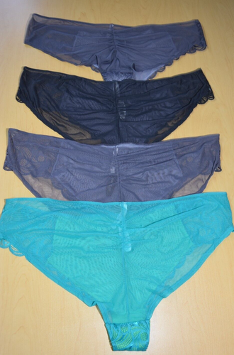 4 New Adore Me Lace Mesh Light Gray Dk Gray Cermaic Panties Lot 4X 4XL Plus Size - Picture 9 of 9