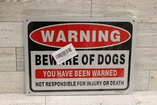 "Warning Beware of Dogs" Aluminum Metal Sign - Pack of 2 -10" x 7" - New