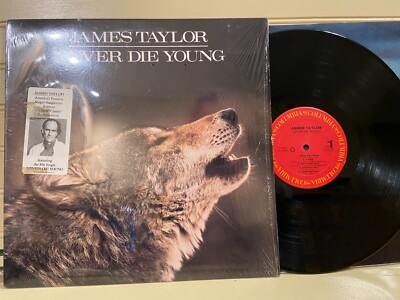 JAMES TAYLOR - NEVER DIE YOUNG - 1988 - In Shrink Hype Sticker Vinyl Lp N/M