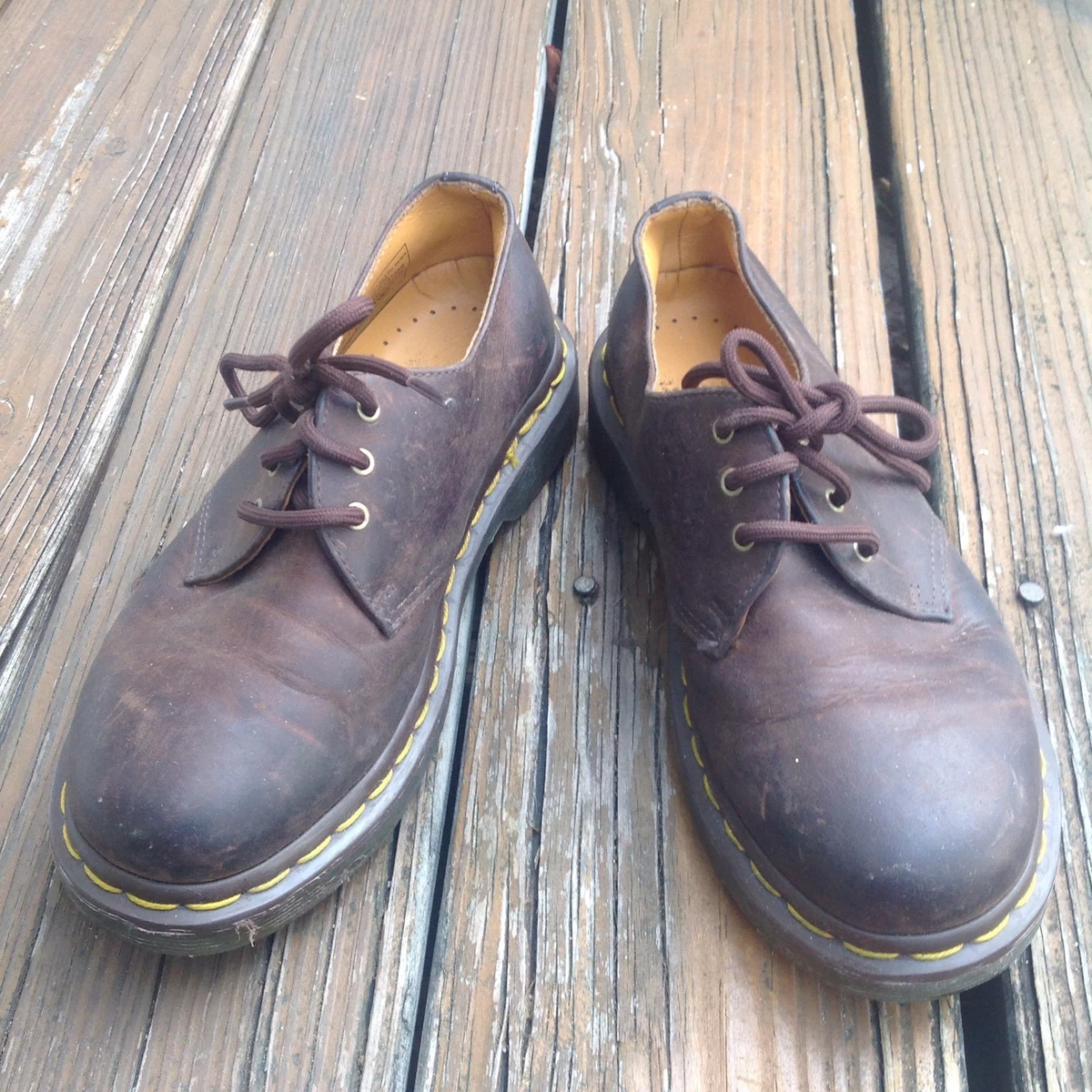 1461 Crazy Horse Leather Oxford Shoes in Brown