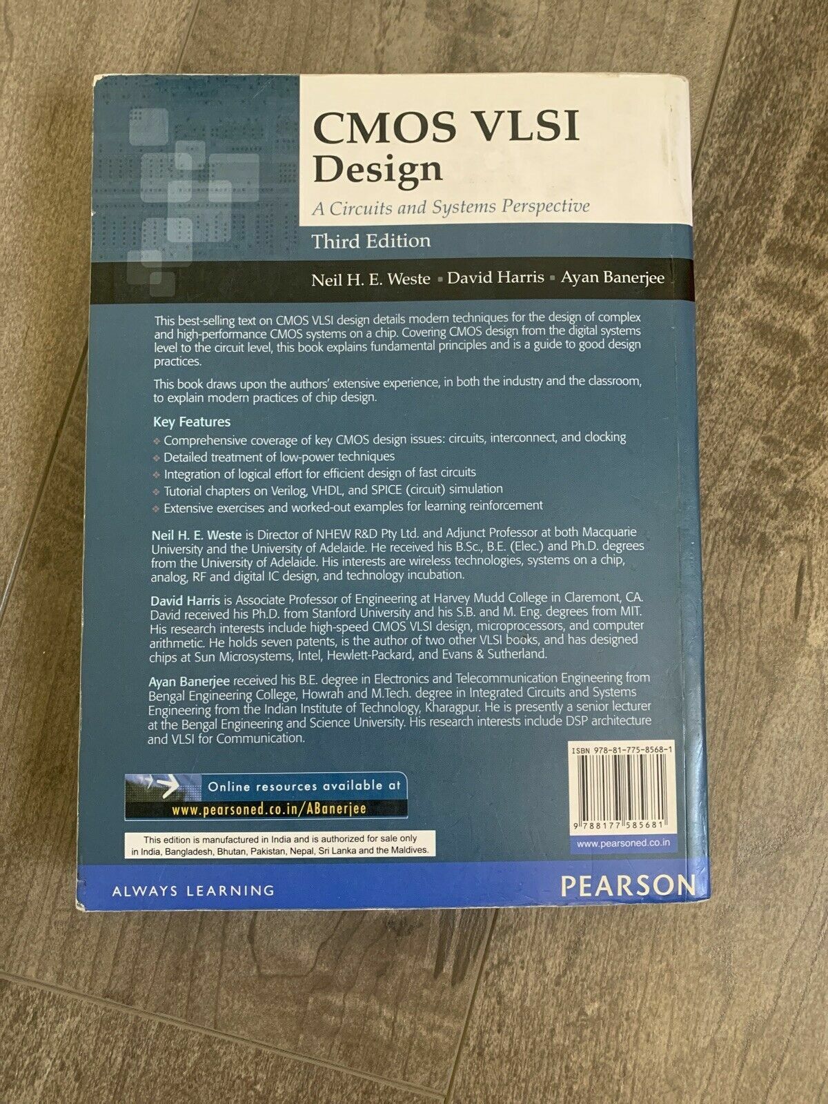 CMOS VLSI Design : A Circuits and Systems Perspective by Neil Weste and  David 9780321547743 | eBay