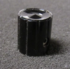 HP Equipment Black Bakelite Small Round Knob with Ribbed Sides Indicator 1/2 Dia